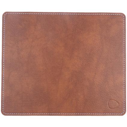 990522 Mouse Mat Square Bull cognac Stitching white 1