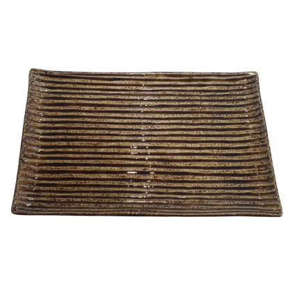 Servírovací talíř CONTOUR 24 x 15 cm, jantarová, keramika, MIJ