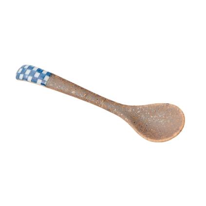 Jídelní lžíce CHECKERBOARD 12,5 cm, modrá, keramika, MIJ