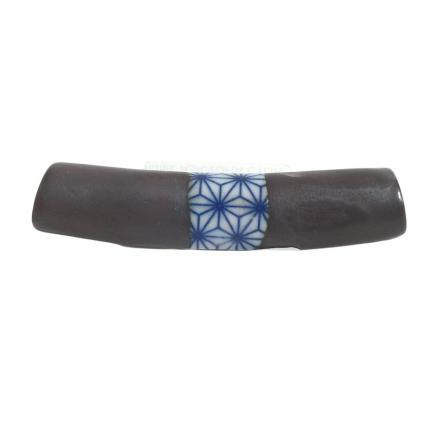 Oblázek na odložení hůlek ASANOHA CYLINDER, černá, keramika, MIJ