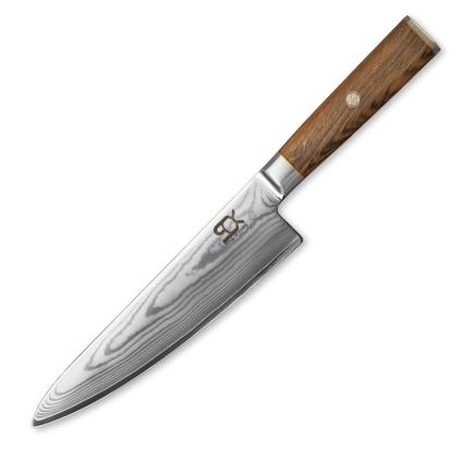 Kuchařský nůž SOK COCOBOLO WHITE DAMASCUS 21 cm, hnědá, Dellinger