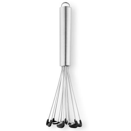 Metlička 20 cm, stříbrná, nerezová ocel / silikon, Eva Trio