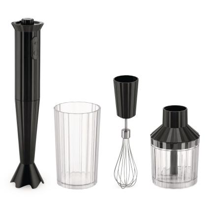 Tyčový mixér PLISSÉ 34 cm, sada 4 ks, černá, plast, Alessi