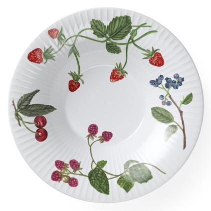 Polévkový talíř HAMMERSHOI SUMMER - SUMMER BERRIES 21 cm, bílá, porcelán, Kähler