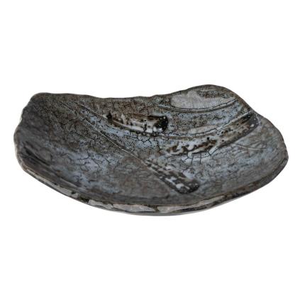 Jídelní talíř SHIRANAMI 22 x 18 cm, černá, keramika, MIJ