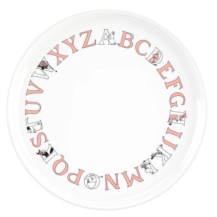 Plastový talíř MOOMIN ABC 20 cm, lososová, RIG-TIG