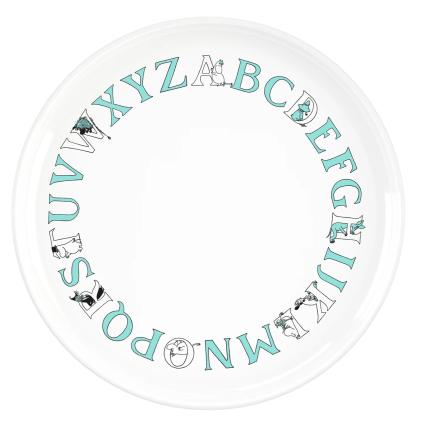 Plastový talíř MOOMIN ABC 20 cm, tyrkysová, RIG-TIG