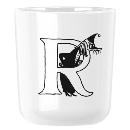 Plastový hrnek MOOMIN ABC 200 ml, písmeno R, bílá, RIG-TIG