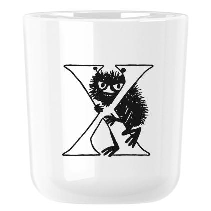 Plastový hrnek MOOMIN ABC 200 ml, písmeno X, bílá, RIG-TIG