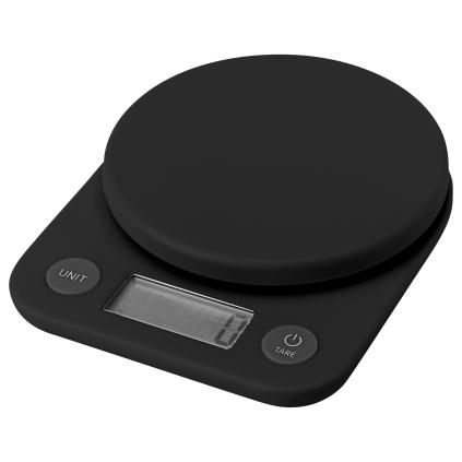 Digitální kuchyňská váha FOODIE 17 cm, černá, plast, RIG-TIG