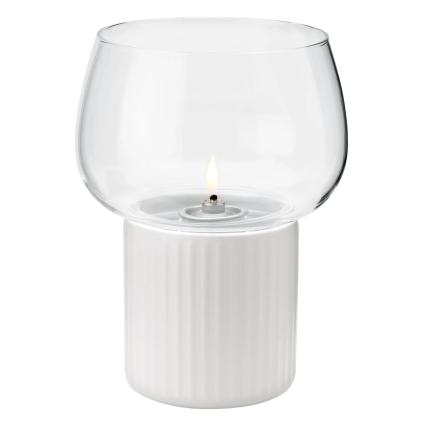 Olejová lampa HYGGE 16 cm, bílá, kamenina / sklo, RIG-TIG