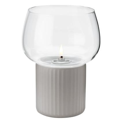 Olejová lampa HYGGE 16 cm, šedá, kamenina / sklo, RIG-TIG