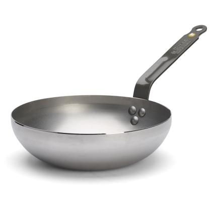 Wok MINERAL B 24 cm, s plochým dnem, uhlíková ocel, de Buyer