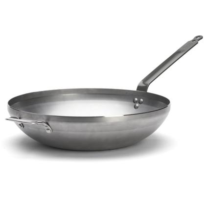 Wok MINERAL B 40 cm, s plochým dnem, uhlíková ocel, de Buyer