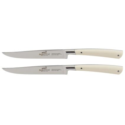 Steakový nůž EDONIST 12 cm, sada 2 ks, nerezové nýty, bílá, Lion Sabatier