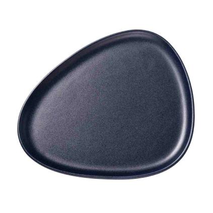 Jídelní talíř CURVE 30 cm, námořnická modrá, kamenina, LIND DNA