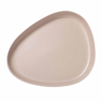 Servírovací talíř CURVE 35 cm, písková, kamenina, LIND DNA