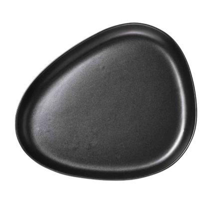 Servírovací talíř CURVE 35 cm, černá, kamenina, LIND DNA