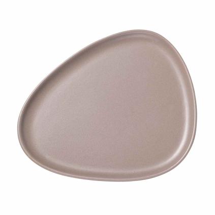 Jídelní talíř CURVE 30 cm, teplá šedá, kamenina, LIND DNA