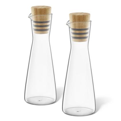 Dávkovač oleje BEVO 250 ml, sada 2 ks, sklo / bambus, Zack