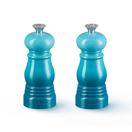 Sada mlýnků na sůl a pepř 11 cm, sada 2 ks, TEAL, plast, Le Creuset