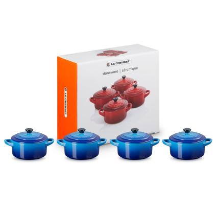Zapékací mísa 10 cm, 250 ml, sada 4 ks, AZURE, kamenina, Le Creuset