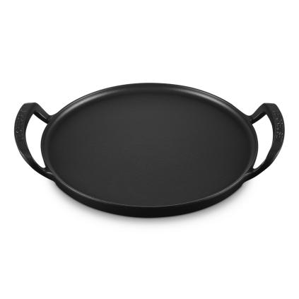 Venkovní pánev na pizzu BBQ 35 cm, černá, litina, Le Creuset