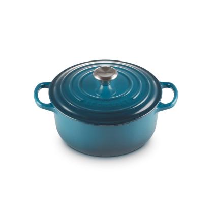 Kastrol SIGNATURE 20 cm, 2,4 l, DEEP TEAL, litina, Le Creuset