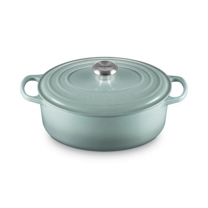 Kastrol SIGNATURE 29 cm, 4,7 l, oválný, SEA SALT, litina, Le Creuset