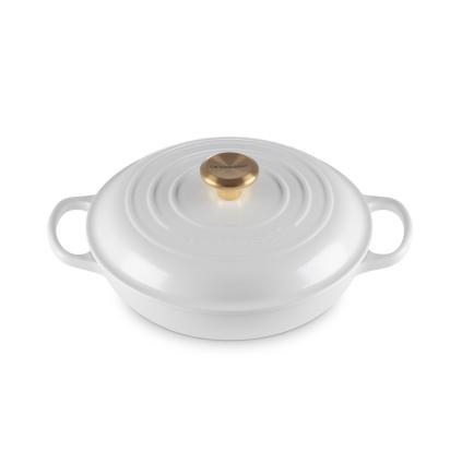Kastrol SIGNATURE 26 cm, 2,2 l, WHITE, litina, Le Creuset