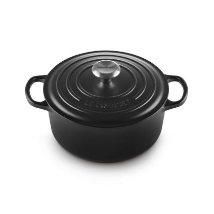 Kastrol SIGNATURE 24 cm, 4,2 l, SATIN BLACK, litina, Le Creuset