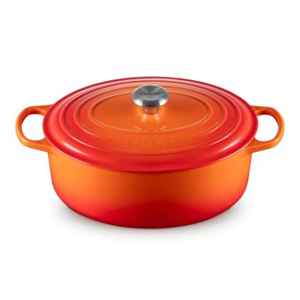 Kastrol SIGNATURE 31 cm, 6,3 l, oválný, FLAME, litina, Le Creuset