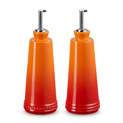 Dávkovač oleje SIGNATURE 300 ml, sada 2 ks, FLAME, kamenina, Le Creuset