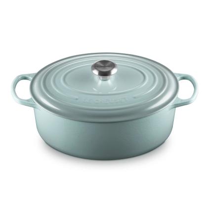 Kastrol SIGNATURE 31 cm, 6,3 l, oválný, SEA SALT, litina, Le Creuset