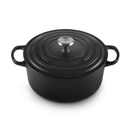 Kastrol SIGNATURE 28 cm, 6,7 l, SATIN BLACK, litina, Le Creuset