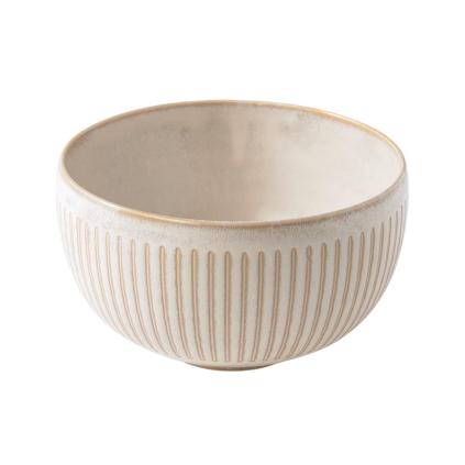 Jídelní miska RIDGED ALABASTER 15 cm, 700 ml, béžová, keramika, MIJ