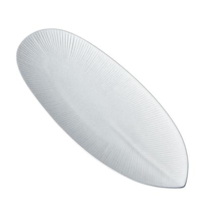 Servírovací talíř SNOW LEAF 31 cm, bílá, keramika, MIJ