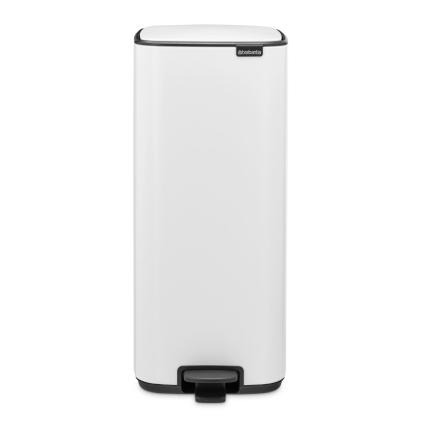 Pedálový odpadkový koš BO 30 l, bílá, ocel, Brabantia