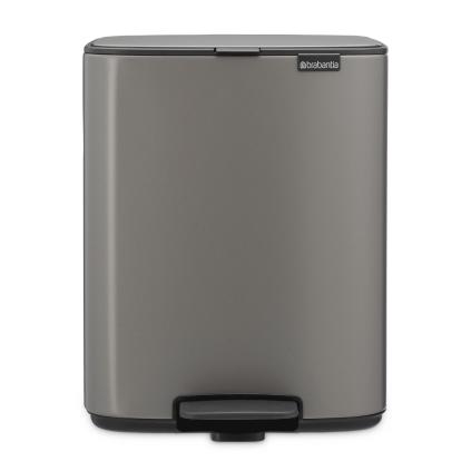 Pedálový odpadkový koš BO 12 l, platinová, ocel, Brabantia