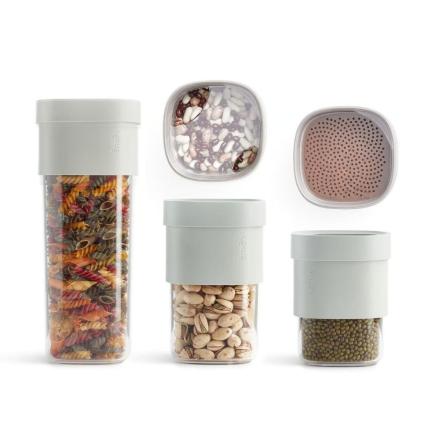 Dóza na potraviny FLIP STORAGE, sada 3 ks, zelená, plast, Lékué