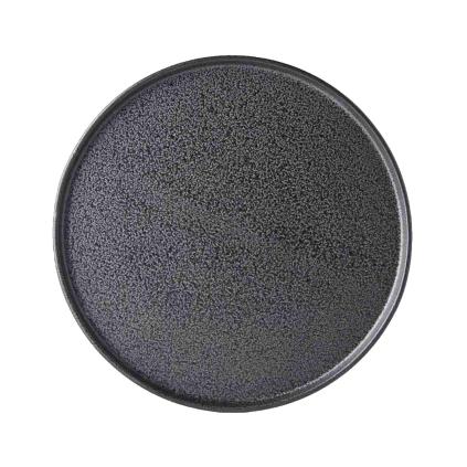 Jídelní talíř ASPHALT SLAB 24 cm, černá, keramika, MIJ