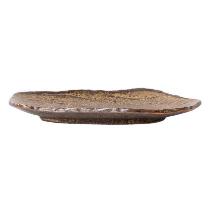 Servírovací talíř TERRA 27 x 17 cm, hnědá, keramika, MIJ