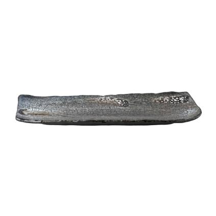 Servírovací talíř SHIRANAMI 36 x 9 cm, černá, keramika, MIJ