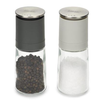 Sada mlýnků na sůl a pepř DUO 20198, sada 2 ks, sklo / plast, Joseph Joseph