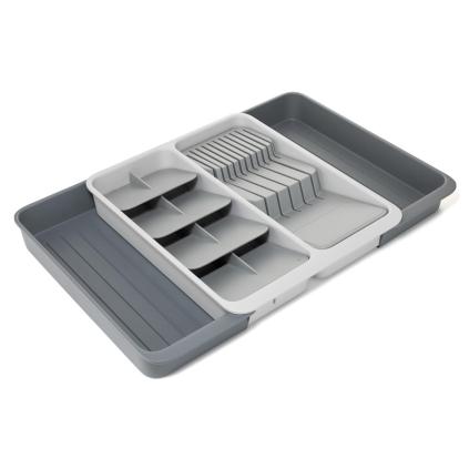 Organizér na příbory DRAWERSTORE 8500015 40 x 33 cm, roztažitelný, šedá, plast, Joseph Joseph