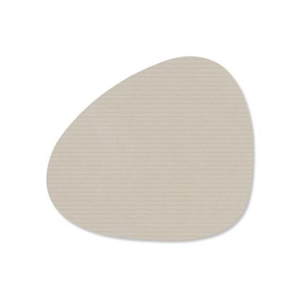 Podtácek CURVE CORDUROY 11 x 13 cm, ústřicově bílá, kůže, LIND DNA