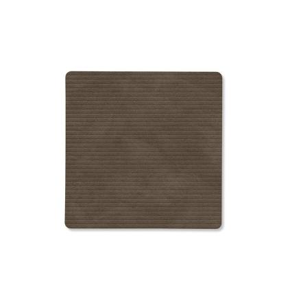 Podtácek SQUARE CORDUROY 10 x 10 cm, kaviárová, kůže, LIND DNA