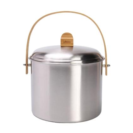 Kompostér NBA313 3,5 l, stříbrná, nerezová ocel / bambus, Pebby