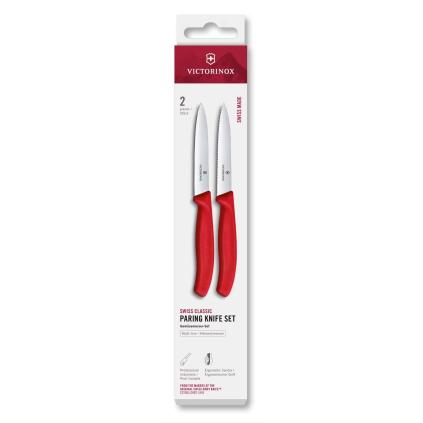 Sada nožů SWISS CLASSIC 10 cm, sada 2 ks, červená, plast, Victorinox