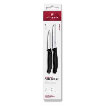 Sada nožů SWISS CLASSIC 8 a 11 cm, sada 2 ks, černá, plast, Victorinox